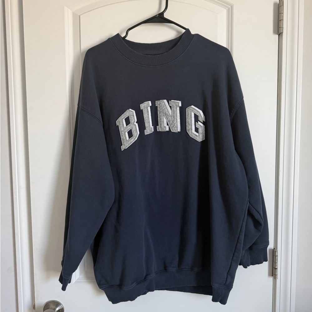 BING Navy Crewneck Sweater - Classic Pullover - Picture 3 of 3